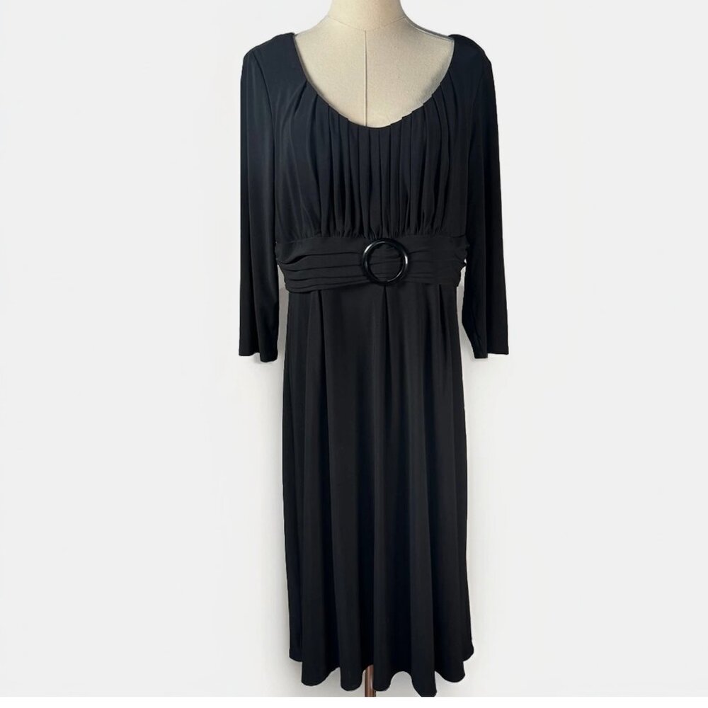 (12) DANNY & Nicole Round Neck Midi Pleated On Top & Bottom 3/4 Length Sleeve